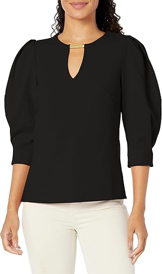 Trina Turk Women's Puff Sleeve Structured Top