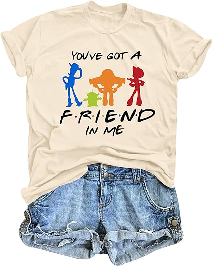 You've Got A Friend Shirt Women Magical Shirt Funny Letter Print Tee Family Holiday Vacation Short Sleeve Tops