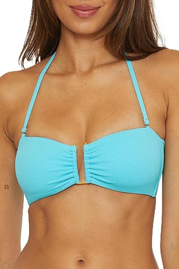 Trina Turk Women's Standard Coco Bandeau Bikini Top, Adjustable, Tie Back, Swimwear Separates