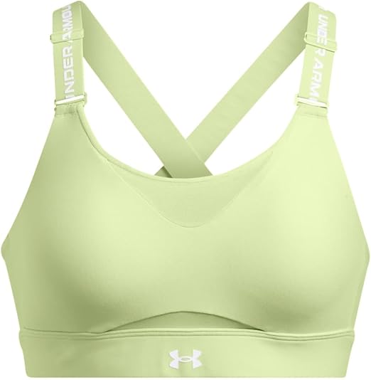 Under Armour Womens Infinity High Impact Sports Bra, (384) Retro Green / / White, Large D-DD