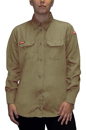 DRIFIRE Women's Standard Work Shirts, Khaki, 2X-Large