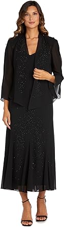 R&M Richards Women's Beaded Jacket Dress