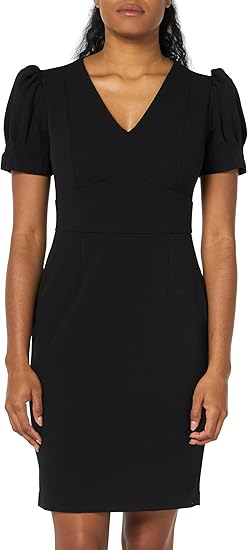 DKNY Women's Puff Sleeve Sheath Dress