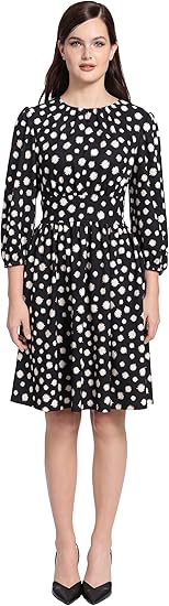 Maggy London Women's Petite Wide Waistband Fit & Flare Dress