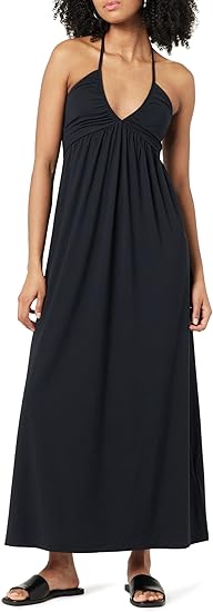 The Drop Women's Kapri Gathered Halter Dress, Black, L