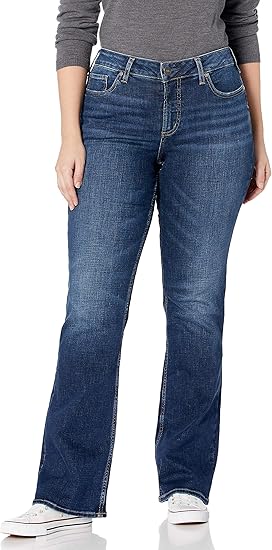 Silver Jeans Co. Women's Plus Size Suki Mid Rise Slim Bootcut Jeans