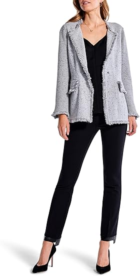 NIC+ZOE Women's Fringe Mix Knit Blazer