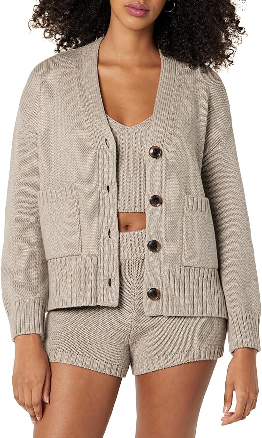 The Drop Women's Brigitte Cotton Blend Chunky Cardigan