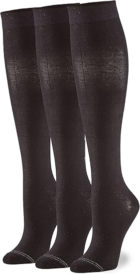 HUE Women's Graduated Compression Knee Socks 3 Pair Pack