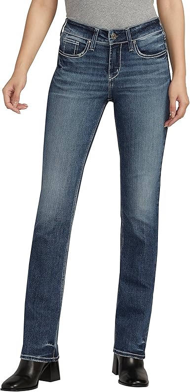 Silver Jeans Co. Women's Suki Mid Rise Slim Bootcut Jeans