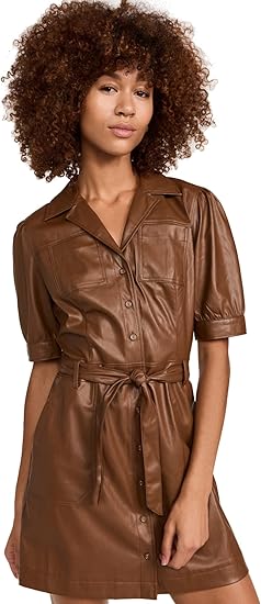 PAIGE Women's Mayslie Vegan Leather Dress