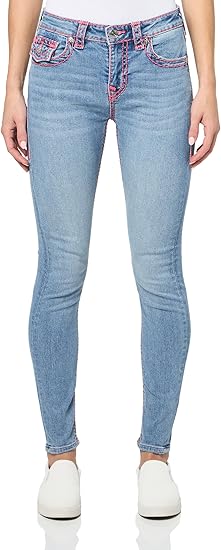 True Religion Women's Jennie Mid Rise Skinny Flap​ Super T