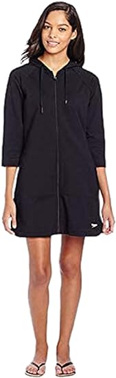 Speedo Women's Hooded Aquatic Fitness Robe and Cover-Up, with Full Front Zip