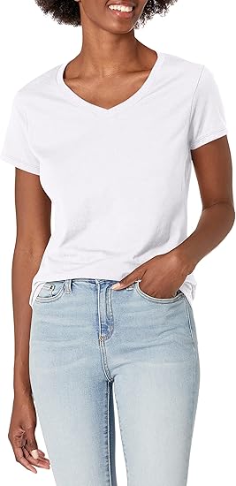 Hanes womens X-Temp V-Neck T-Shirt