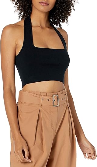 The Drop Women's Greta Fitted Square-Neck Halter Sweater Bralette