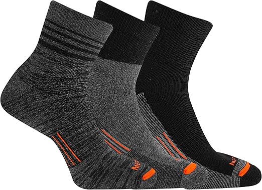 Merrell Men's and Women's Merino Wool Work Socks-3 Pair Pack-Arch Support