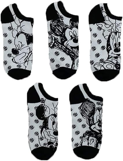 Disney Women's Minnie Mouse 5 Pack No Show Socks