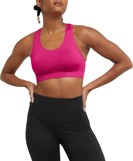 Champion womens Sports Bra, Infinity, Moderate Support Racerback Sports Bra for Women