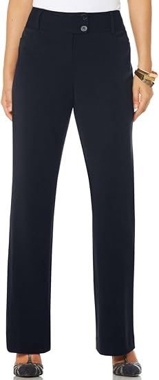 Rafaella Women's Curvy Fit Gabardine Bootcut Stretch Dress Pants, 30 inch Inseam, with Pockets (Size 4-16)