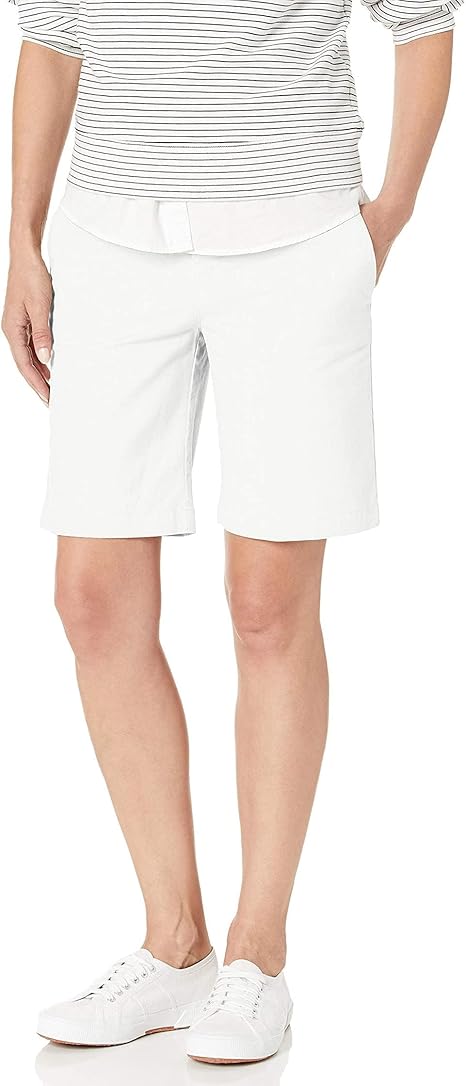 Tommy Hilfiger Women's 9 Inch Hollywood Chino Short (Standard and Plus) White 12 9