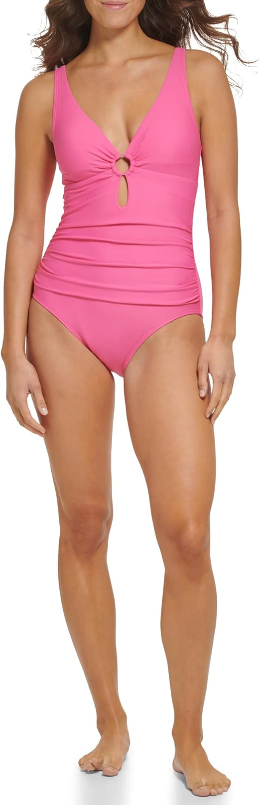 Tommy Hilfiger Women's One Piece Keyhole Ring Detail Swimsuit