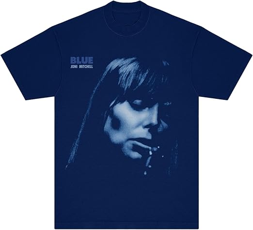 WEA Unisex-Adult Joni Mitchell Blue Album Logo T-Shirt