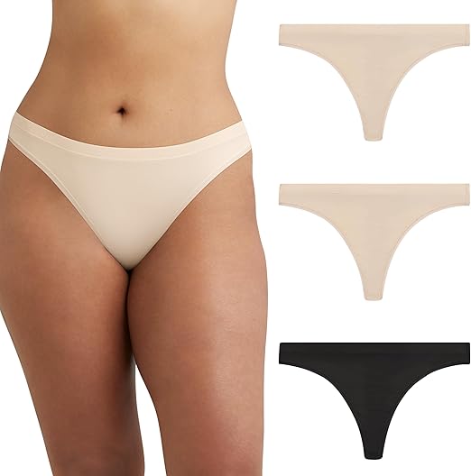 Maidenform Womens Barely There Thong 3 Pack