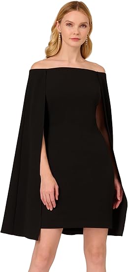 Adrianna Papell Women's Off Shoulder Cape Dress