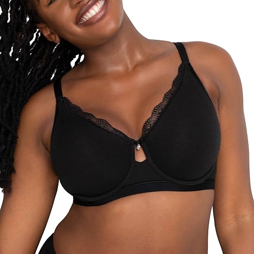 Curvy Couture Women's Plus Size Cotton Luxe Unlined Underwire Bra