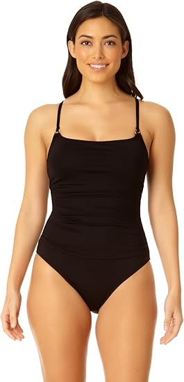 Anne Cole - Live in Color Shirred Lingerie Maillot One Piece Swimsuit-8-Strawberry