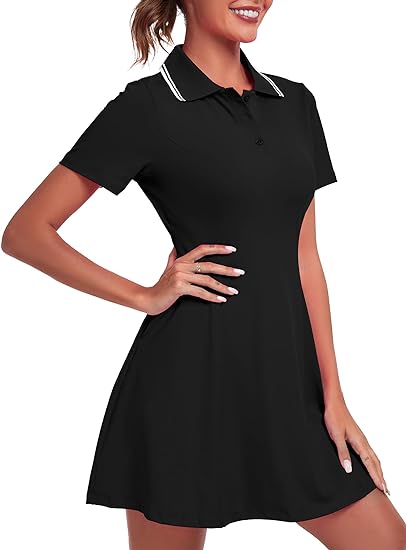 Women's Golf Dress Tennis Dresses Workout Athletic Dress with Shorts/Short Sleeve/Pocket