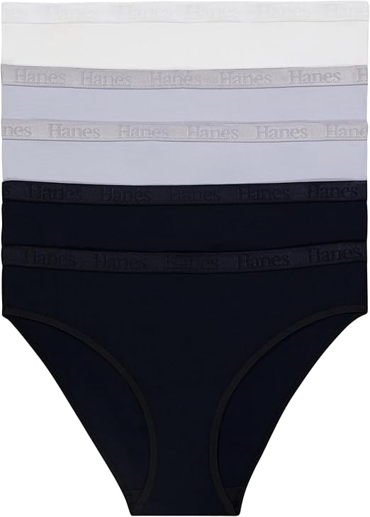 Hanes Womens Originals Ultra Supersoft Bikini Underwear, 5-Pack, Viscose From Bamboo Bikini