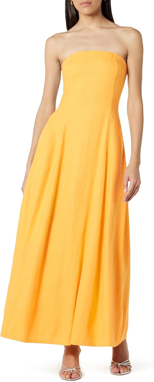 The Drop Women's Carlota Strapless Linen Maxi Dress