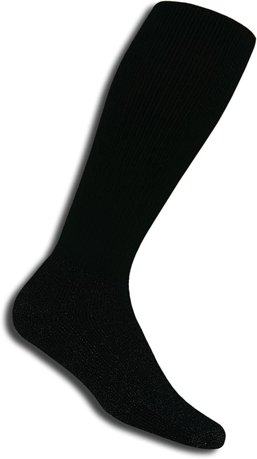 Thorlos MS Max Cushion Military Anti-Fatigue Over The Calf Socks, Black 2, Medium