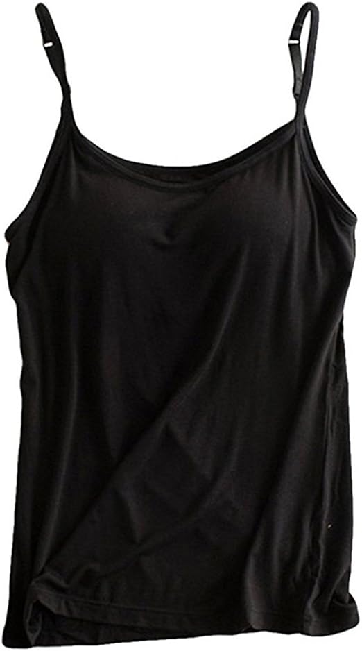 Womens Modal Built-in Bra Padded Camisole Yoga Tanks Tops