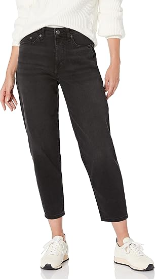 Amazon Essentials Women's High-Rise Relaxed Leg Tapered Ankle Jean