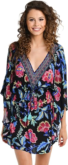 La Blanca Women's Standard V-Neck Caftan Swimsuit Cover Up