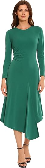 Maggy London Women's Curved Seam Detail Asymmetric Hem Part Event Occasion Guest of