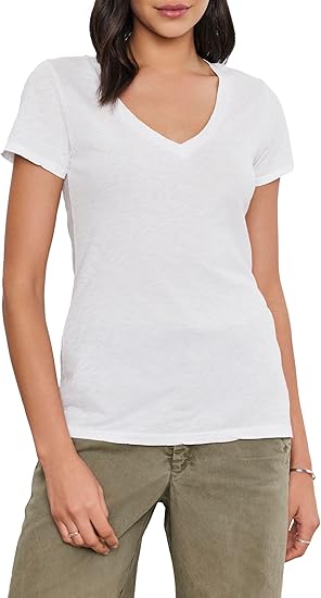 Velvet by Graham & Spencer Women's Slub V-Neck Tee