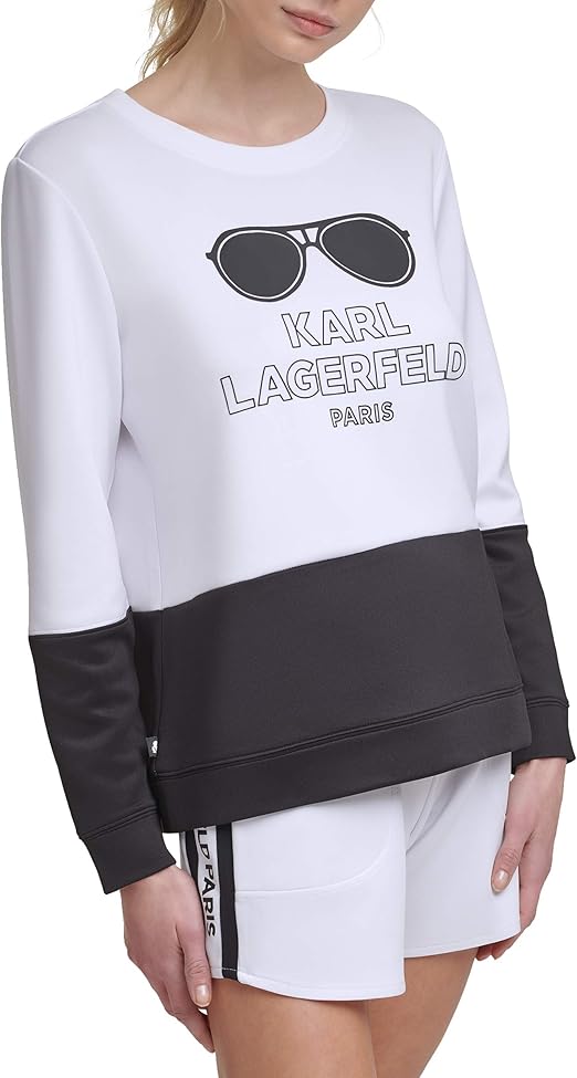 KARL LAGERFELD Women's Long Sleeve Graphic Crewneck Sweatshirt