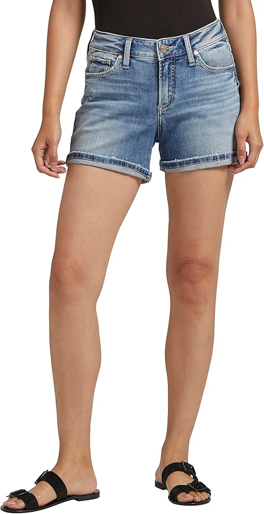 Silver Jeans Co. Women's Elyse Mid Rise Comfort Fit Short