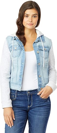 WallFlower Women's Dreamer Denim Jackets Juniors (Standard and Plus)