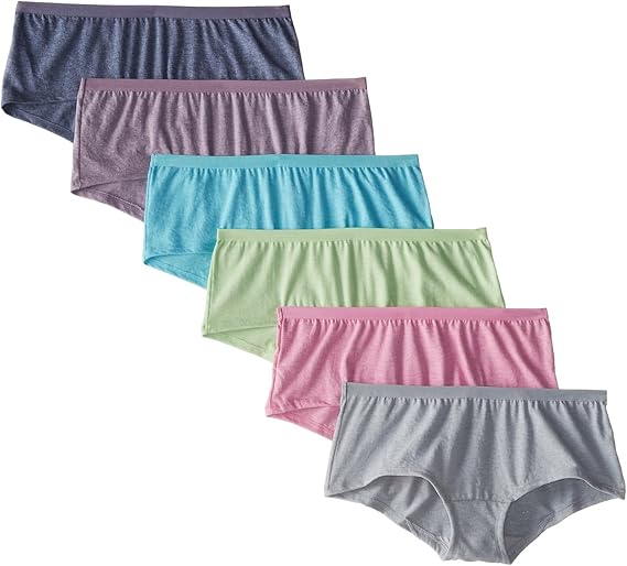 Fruit of the Loom Women's Beyondsoft Panties, Boyshort-Cotton Blend-6 Pack, 8