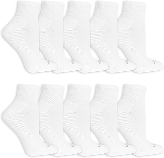 Fruit of the Loom Women's Everyday Soft Cushioned Ankle Socks (10 Pack)