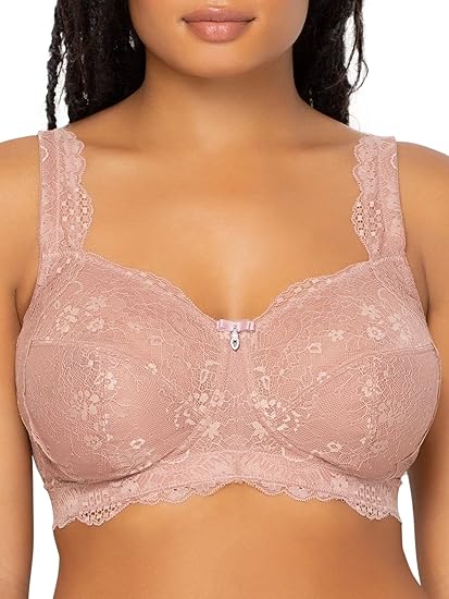 Curvy Couture Women's Luxe Lace Plus Size Smoothing Bralette