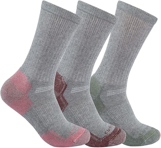 Carhartt Women's Midweight Cotton Blend Crew Sock 3 Pack