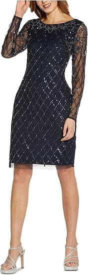 Adrianna Papell Women's Beaded Short Dress