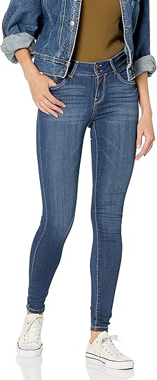 WallFlower Women's Ultra Skinny Mid-Rise Insta Soft Juniors Jeans (Standard and Plus), Hayden Pure, 7 Long