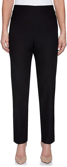 Alfred Dunner Women's Plus-Size Classic Allure Fit Proportioned Pant with Elastic Comfort Waistband