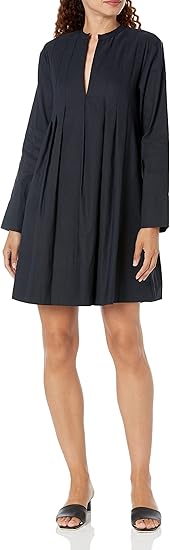 Vince Women's Trapeze Pleats Long Sleeve Dress